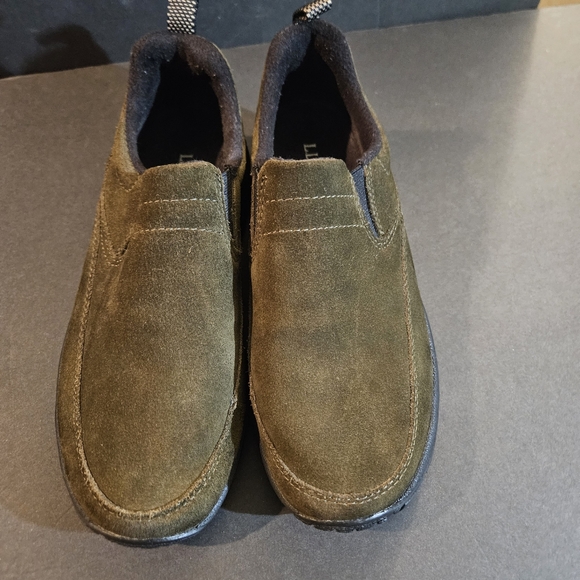 L.L. Bean Loden Olive Green Suede Slip-On Comfort Moccasins Size 8 - Picture 1 of 10